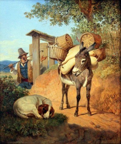 Donkey, Dog and Driver by Carl Wilhelm von Heideck